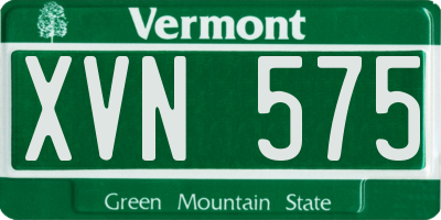 VT license plate XVN575