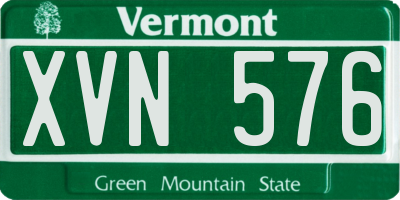 VT license plate XVN576