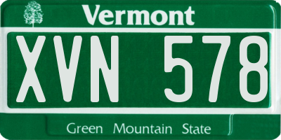 VT license plate XVN578