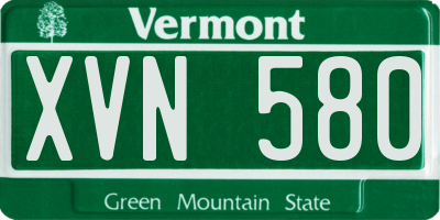 VT license plate XVN580