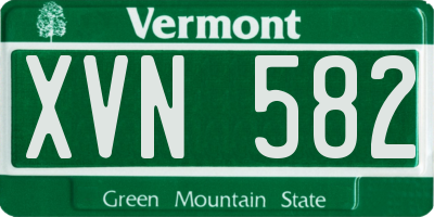 VT license plate XVN582
