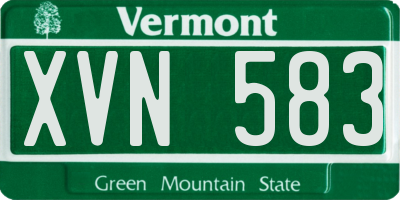 VT license plate XVN583