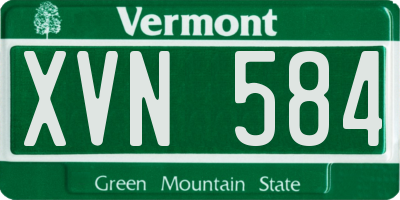 VT license plate XVN584