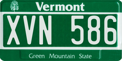 VT license plate XVN586