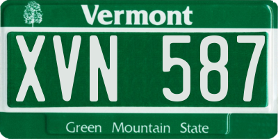VT license plate XVN587