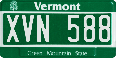 VT license plate XVN588