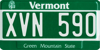 VT license plate XVN590