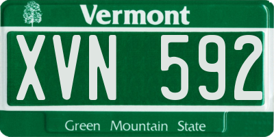 VT license plate XVN592