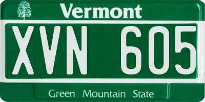 VT license plate XVN605