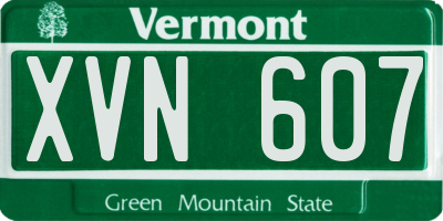 VT license plate XVN607