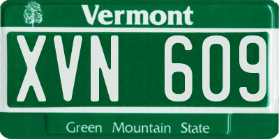 VT license plate XVN609