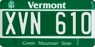 VT license plate XVN610
