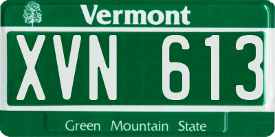 VT license plate XVN613