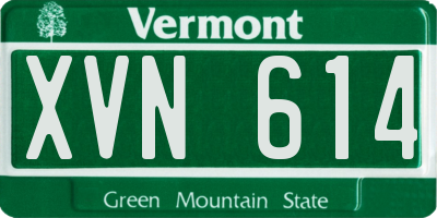 VT license plate XVN614