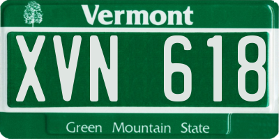 VT license plate XVN618