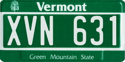 VT license plate XVN631