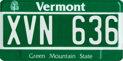 VT license plate XVN636