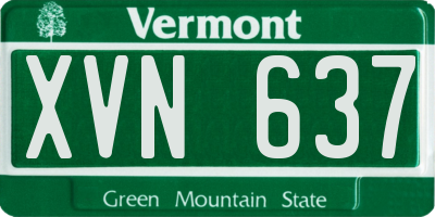 VT license plate XVN637