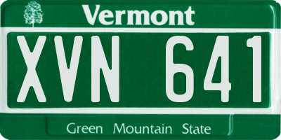 VT license plate XVN641