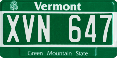 VT license plate XVN647