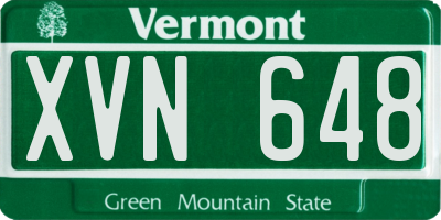 VT license plate XVN648