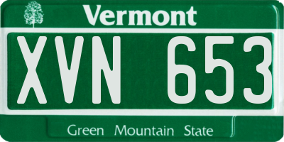 VT license plate XVN653