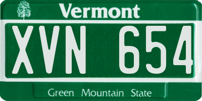 VT license plate XVN654