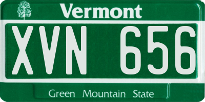 VT license plate XVN656