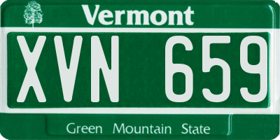 VT license plate XVN659