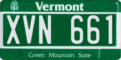 VT license plate XVN661