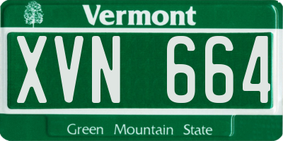 VT license plate XVN664