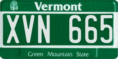 VT license plate XVN665