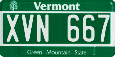 VT license plate XVN667