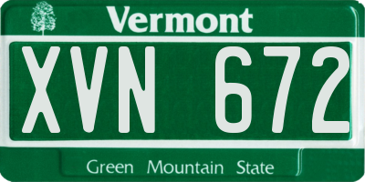 VT license plate XVN672