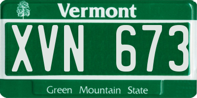 VT license plate XVN673