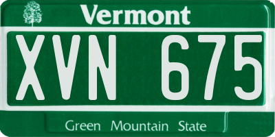 VT license plate XVN675