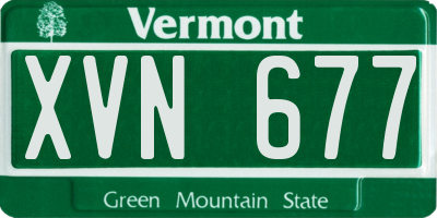 VT license plate XVN677