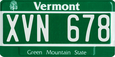 VT license plate XVN678