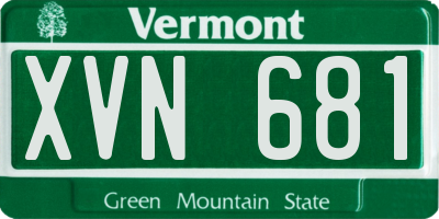 VT license plate XVN681