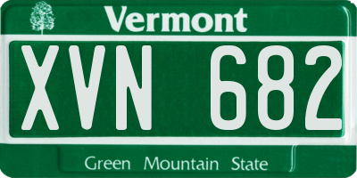 VT license plate XVN682