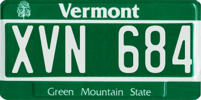 VT license plate XVN684