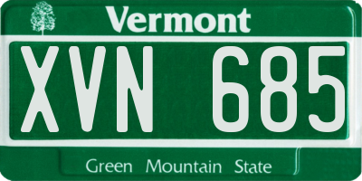 VT license plate XVN685
