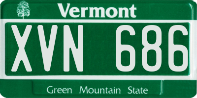 VT license plate XVN686