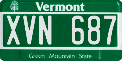 VT license plate XVN687