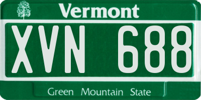VT license plate XVN688