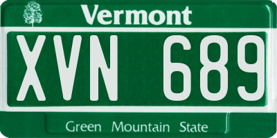 VT license plate XVN689