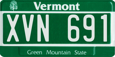 VT license plate XVN691