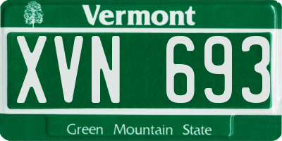 VT license plate XVN693