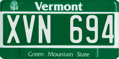 VT license plate XVN694