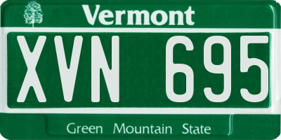 VT license plate XVN695